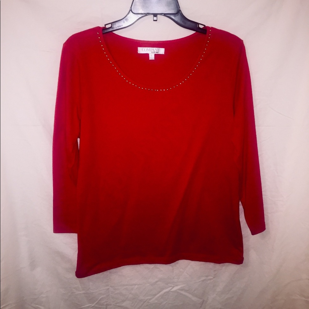 Red & Gold Long Sleeve Blouse.